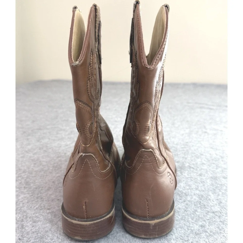 Roper Kids‎ Brown Faux Leather Western Cowboy Boots Size 3 09-018-1900-1701